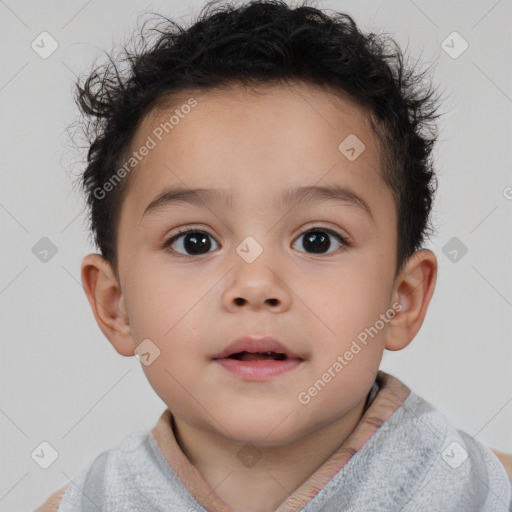 Neutral white child male with short  brown hair and brown eyes