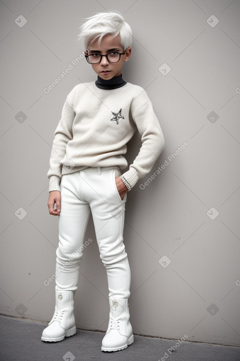 Tunisian child boy with  white hair