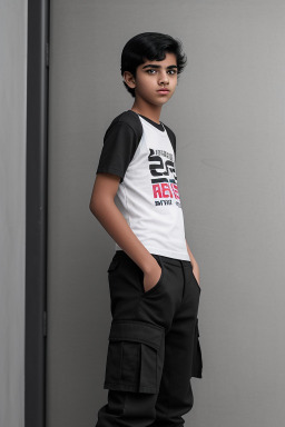 Qatari teenager boy with  black hair