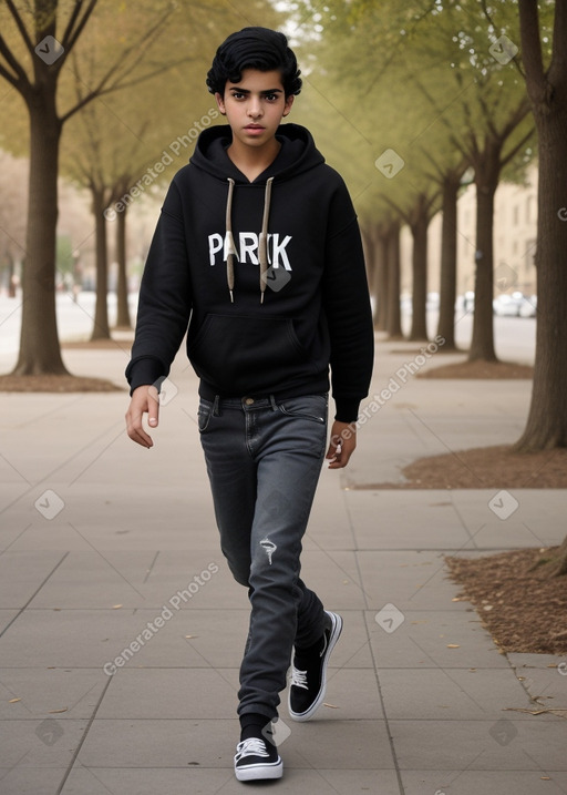 Arab teenager boy with  black hair