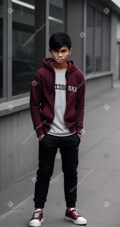 Indonesian teenager boy with  black hair