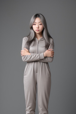 Korean young adult female with  gray hair