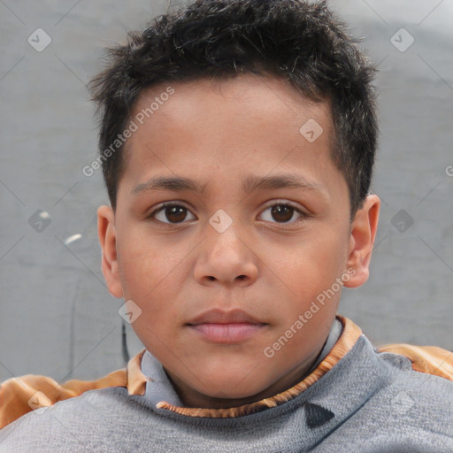 Neutral white child male with short  brown hair and brown eyes