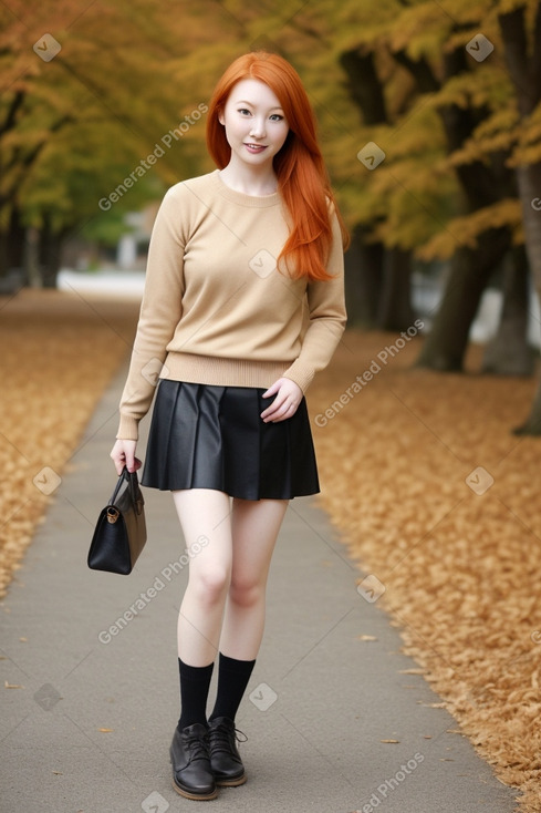 Japanese adult female with  ginger hair