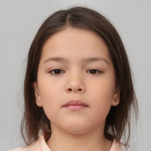 Neutral asian child female with medium  brown hair and brown eyes