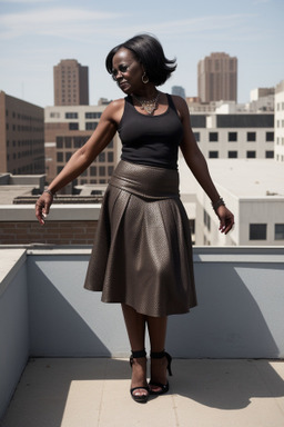 African american elderly female with  brown hair