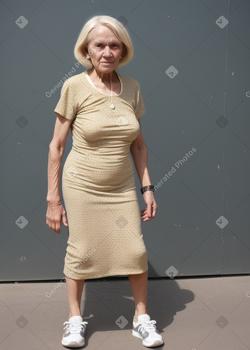 Malian elderly female with  blonde hair