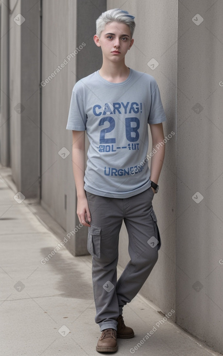 Uruguayan young adult non-binary with  gray hair