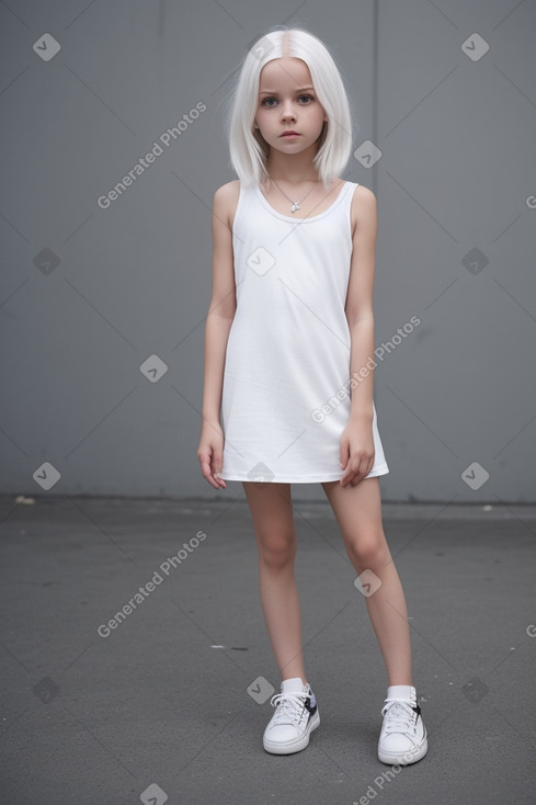 Polish child girl with  white hair