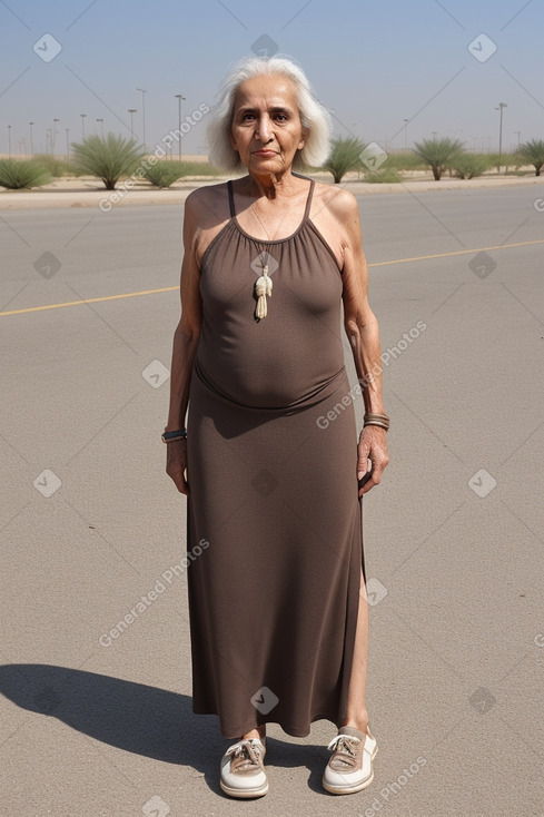 Saudi arabian elderly female with  brown hair