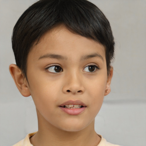 Neutral asian young-adult female with short  brown hair and brown eyes