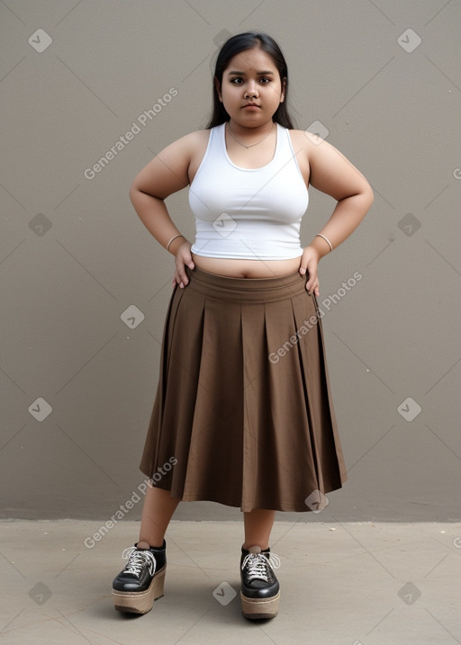 Nepalese young adult female with  brown hair