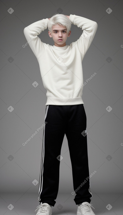 Uruguayan teenager boy with  white hair