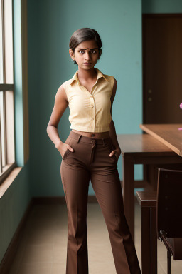 Sri lankan teenager girl with  brown hair