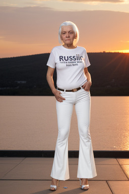 Russian elderly female with  white hair