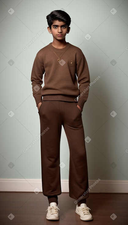 Indian teenager boy with  brown hair