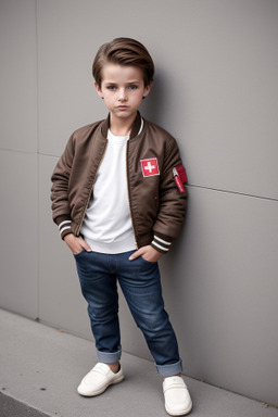 Swiss child boy with  brown hair