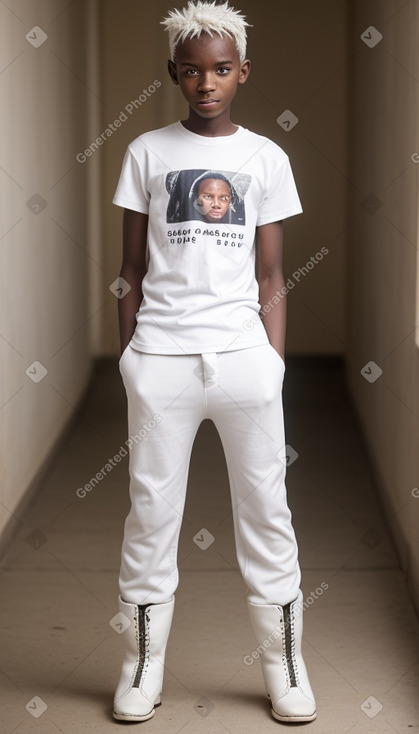 Malian teenager boy with  white hair