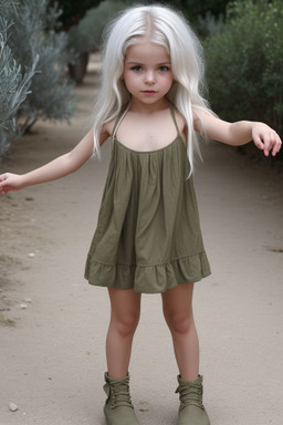 Greek child girl with  white hair