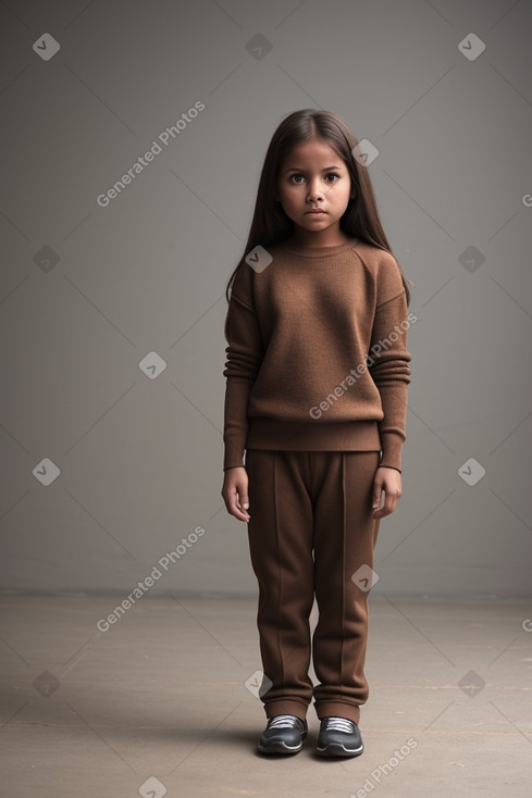 Bolivian child girl with  brown hair