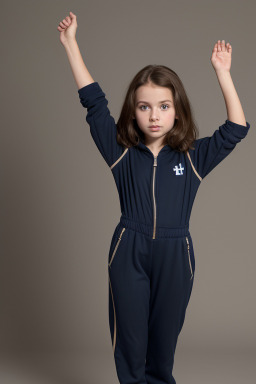 French child girl with  brown hair