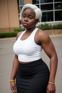 Ghanaian teenager girl with  white hair