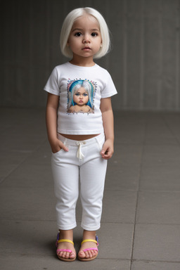 Colombian infant girl with  white hair