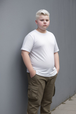 Polish teenager boy with  white hair