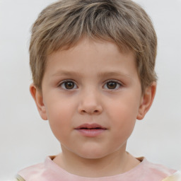 Neutral white child male with short  brown hair and brown eyes