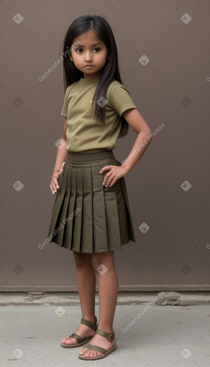 Nepalese child girl with  brown hair