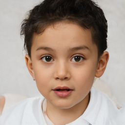 Neutral white child male with short  brown hair and brown eyes