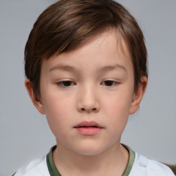 Neutral white child male with short  brown hair and brown eyes