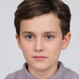 Neutral white child male with short  brown hair and brown eyes