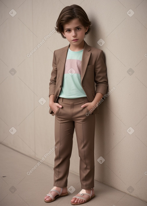 Italian child boy with  brown hair