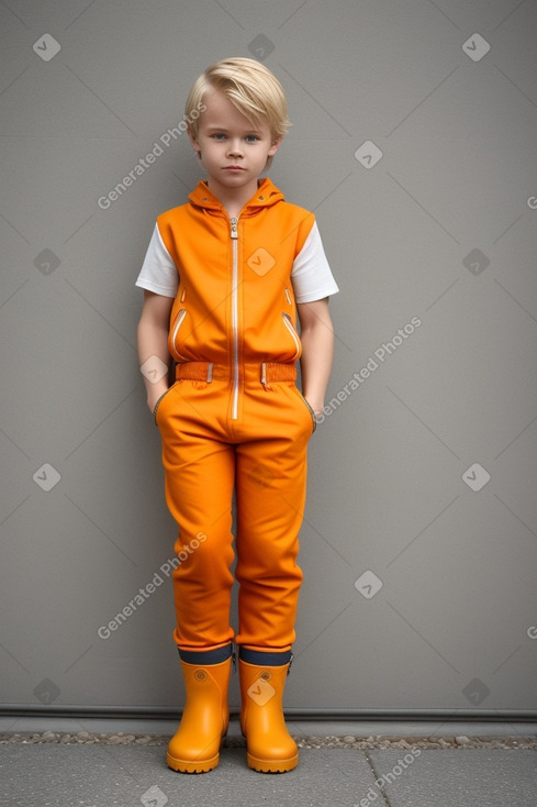 Finnish child boy with  blonde hair