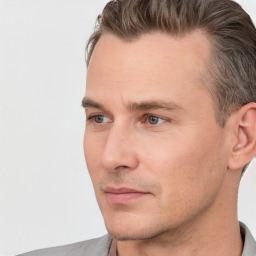 Neutral white adult male with short  brown hair and brown eyes