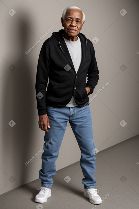 African american elderly male with  black hair