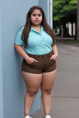 Puerto rican teenager girl with  brown hair