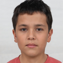 Neutral white child male with short  brown hair and brown eyes