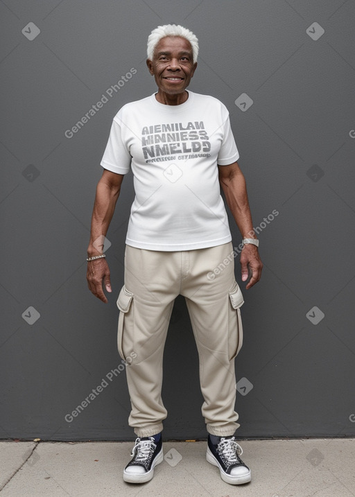 African american elderly male with  white hair