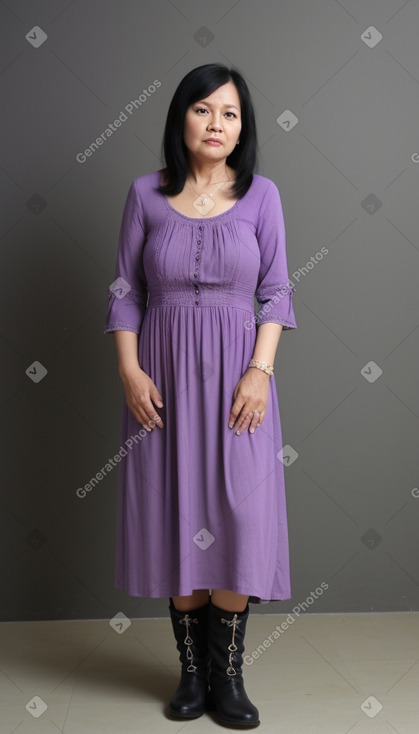 Indonesian 45 years female with  black hair