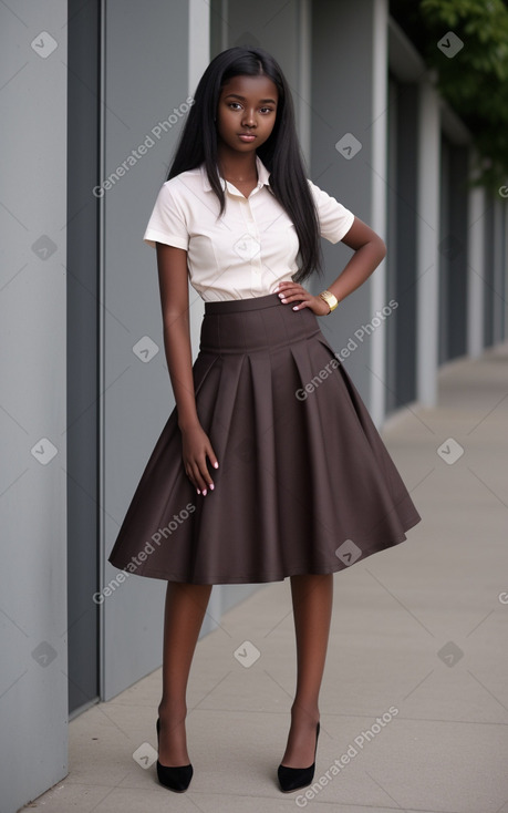 Teenager girl with  black hair