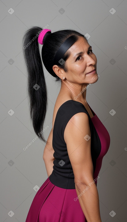 Bolivian middle-aged female with  black hair