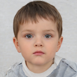 Neutral white child male with short  brown hair and brown eyes