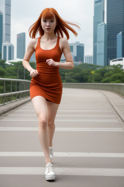 Singaporean young adult female with  ginger hair