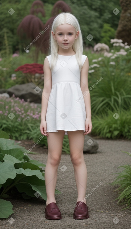 Icelandic child girl with  white hair