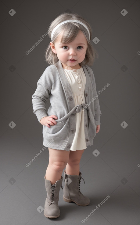 Belgian infant girl with  gray hair