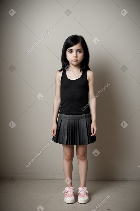 American child female with  black hair