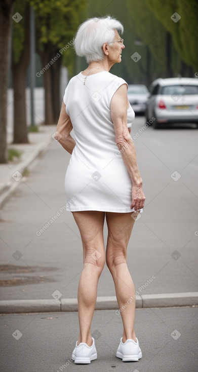 French elderly female with  white hair