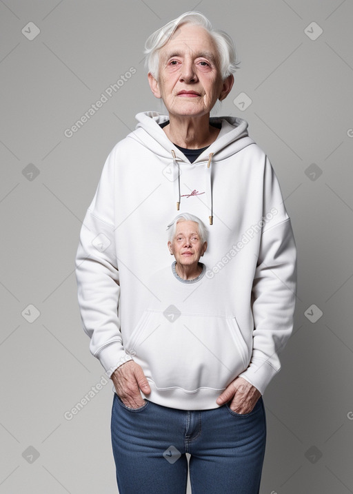 Elderly non-binary with  white hair